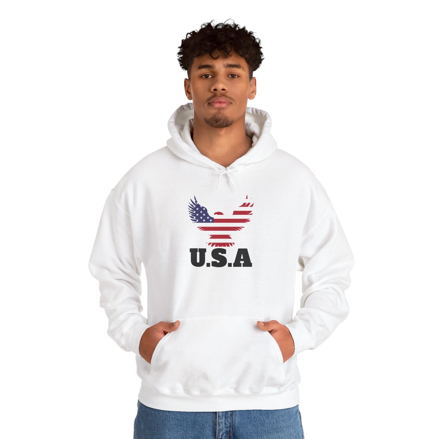 White USA Flag Hoodie