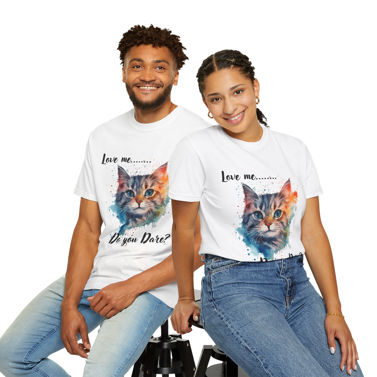 Colors Cat T-shirt For Couple