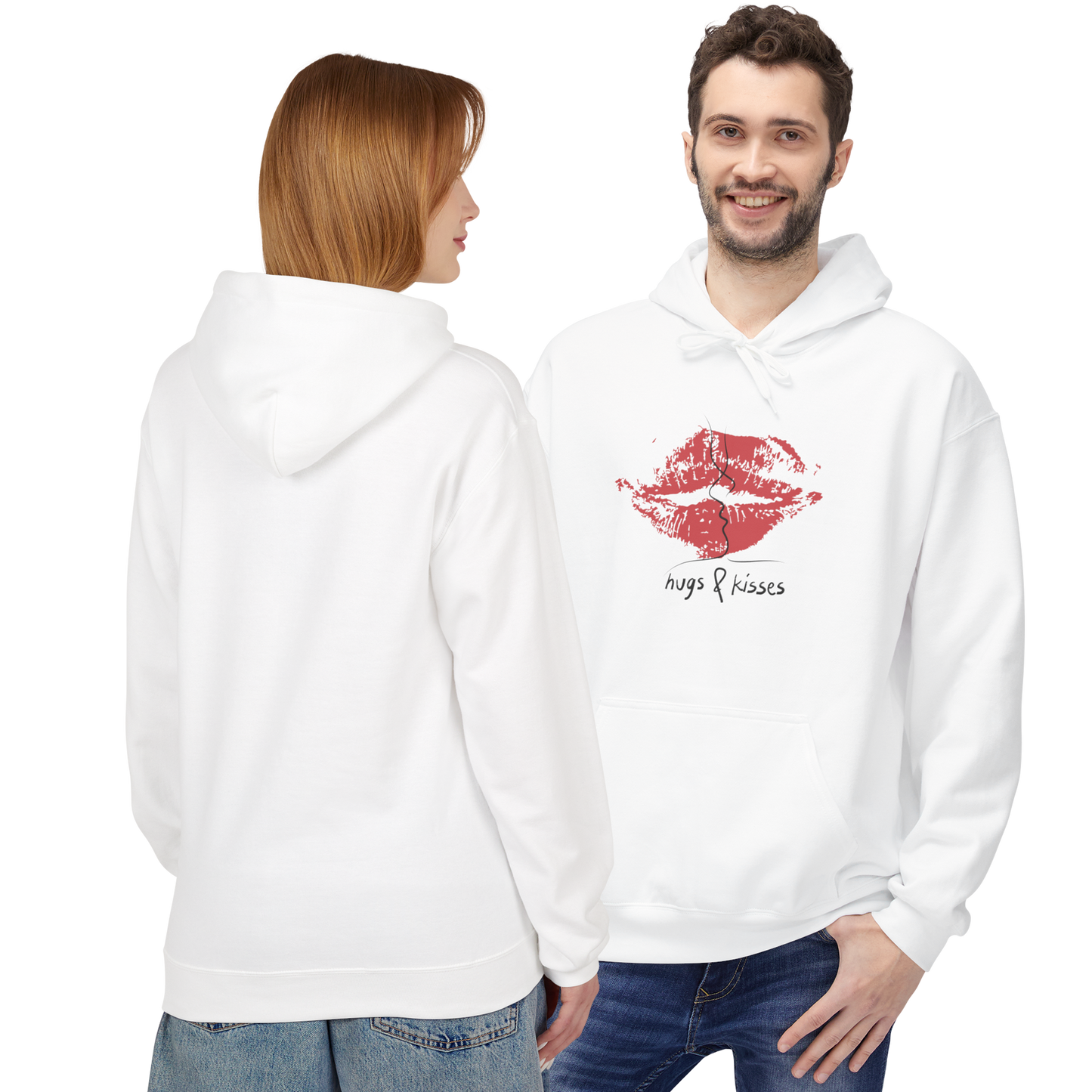Romantic Moon Couple Kiss Hoodie