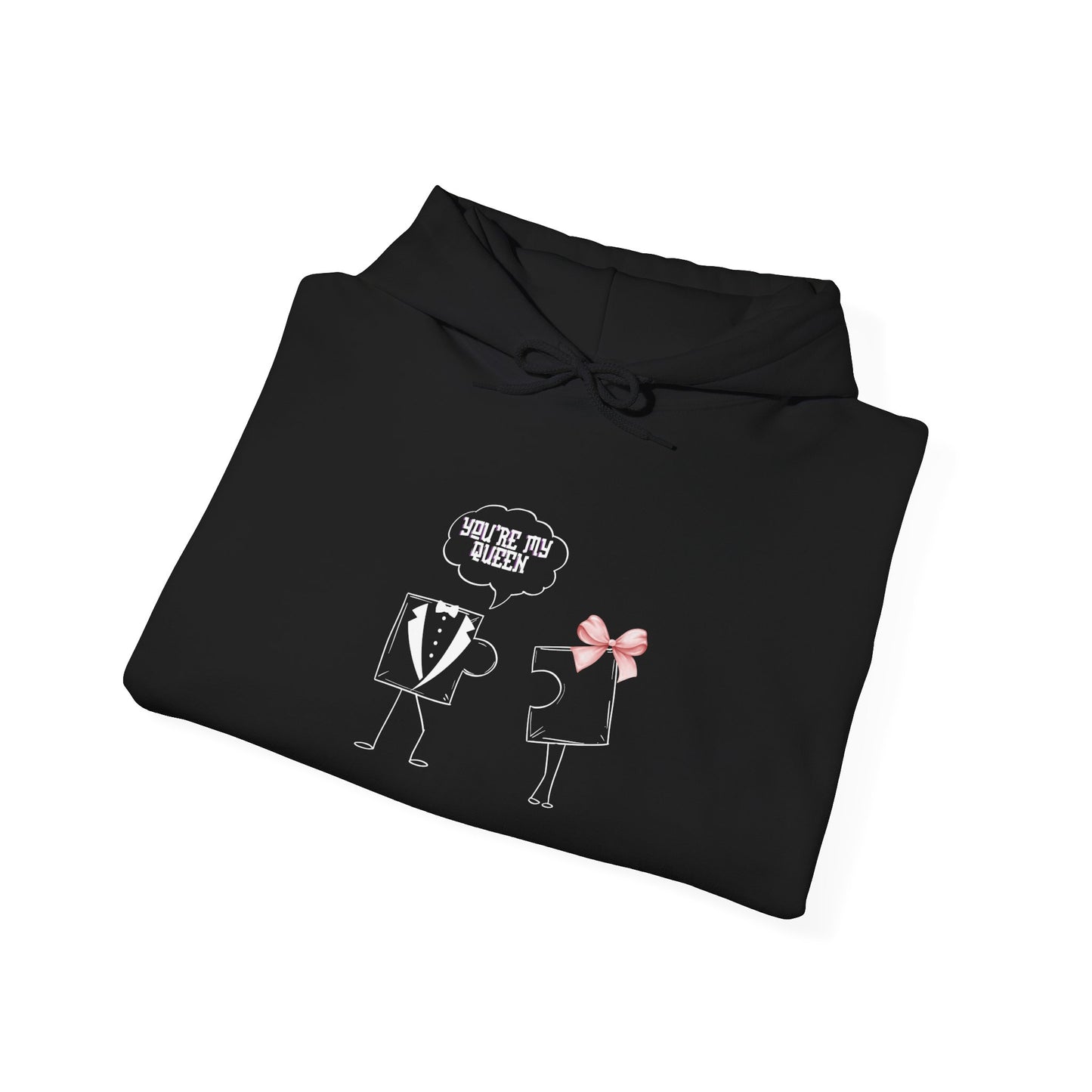 Couple's Black Fun Puzzle Piece Matching Hoodies