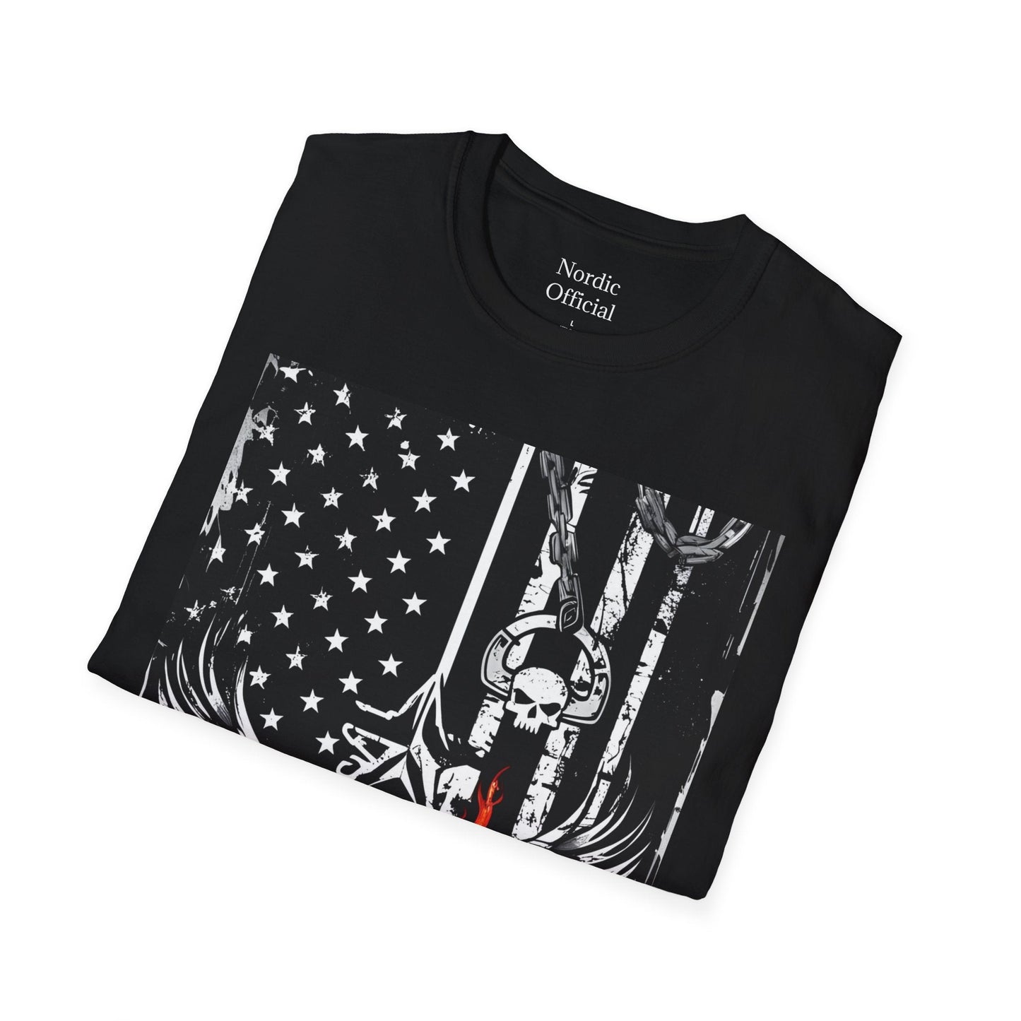 Black Skull American Flag Vintage American Style - Nordic OfficialBlack Skull American Flag Vintage American StyleT-Shirt