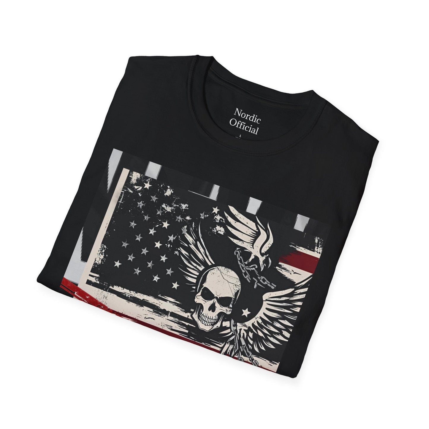 Black SKull Flag American T-shirt - Nordic OfficialBlack SKull Flag American T-shirtT-Shirt