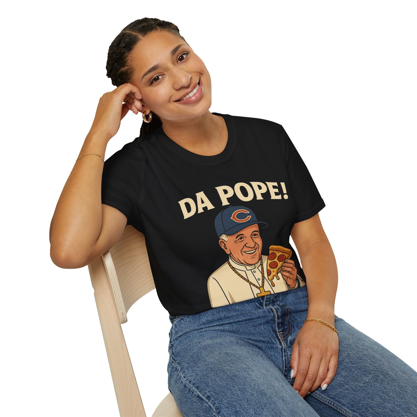 Graphic Art T-Shirt - The POPE & Chicago Bears Baseball Hat - Nordic OfficialGraphic Art T-Shirt - The POPE & Chicago Bears Baseball HatT-Shirt