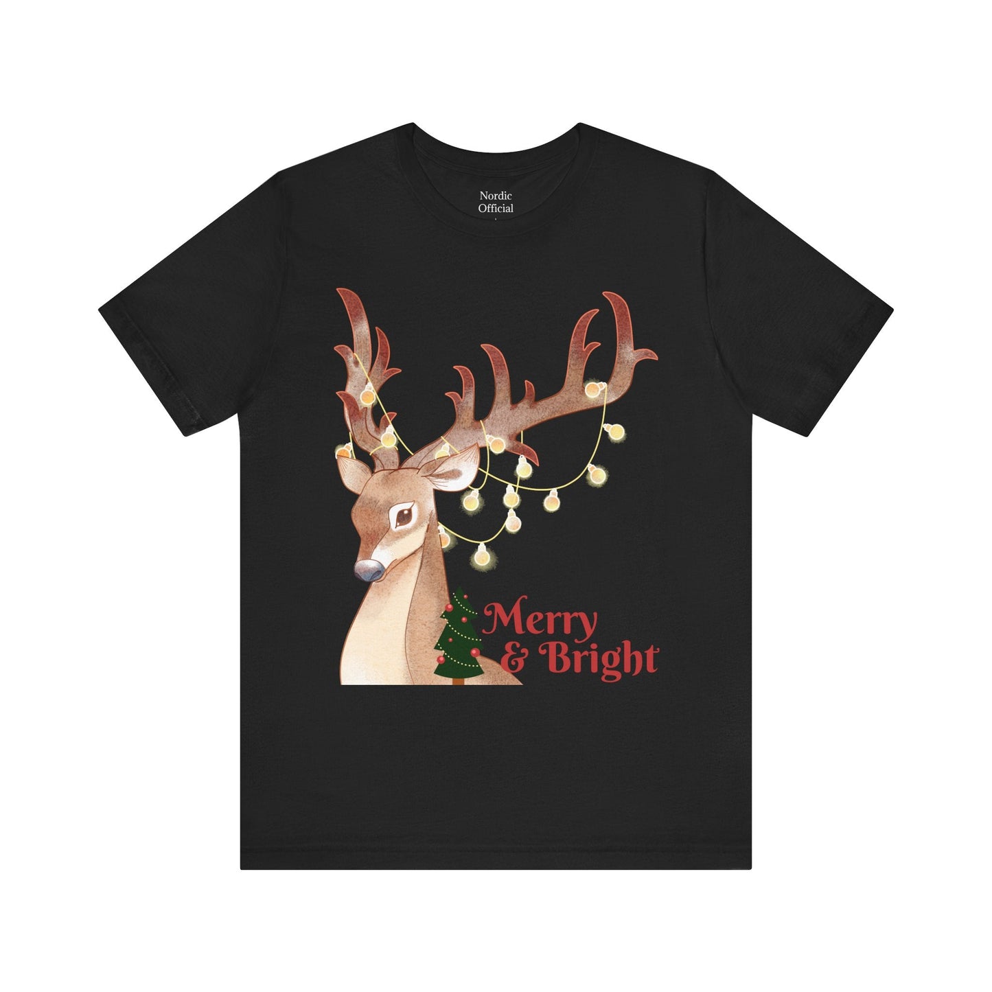 🦌✨ Merry & Bright In July – Reindeer Lights Tee - Nordic Official🦌✨ Merry & Bright In July – Reindeer Lights TeeT-Shirt