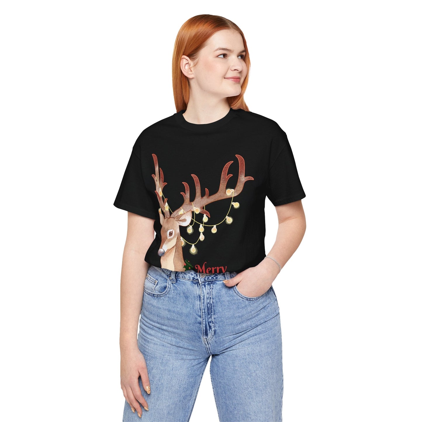 🦌✨ Merry & Bright In July – Reindeer Lights Tee - Nordic Official🦌✨ Merry & Bright In July – Reindeer Lights TeeT-Shirt
