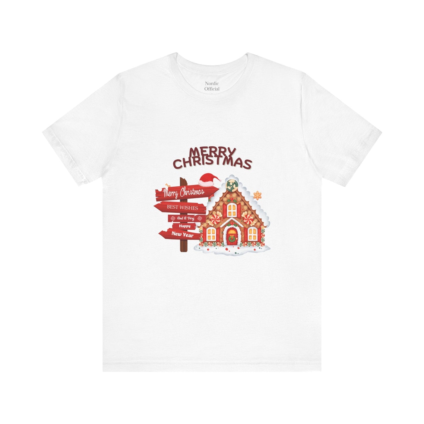 Merry Christmas Gingerbread House Tee – Cozy Holiday Vibe - Nordic OfficialMerry Christmas Gingerbread House Tee – Cozy Holiday VibeT-Shirt