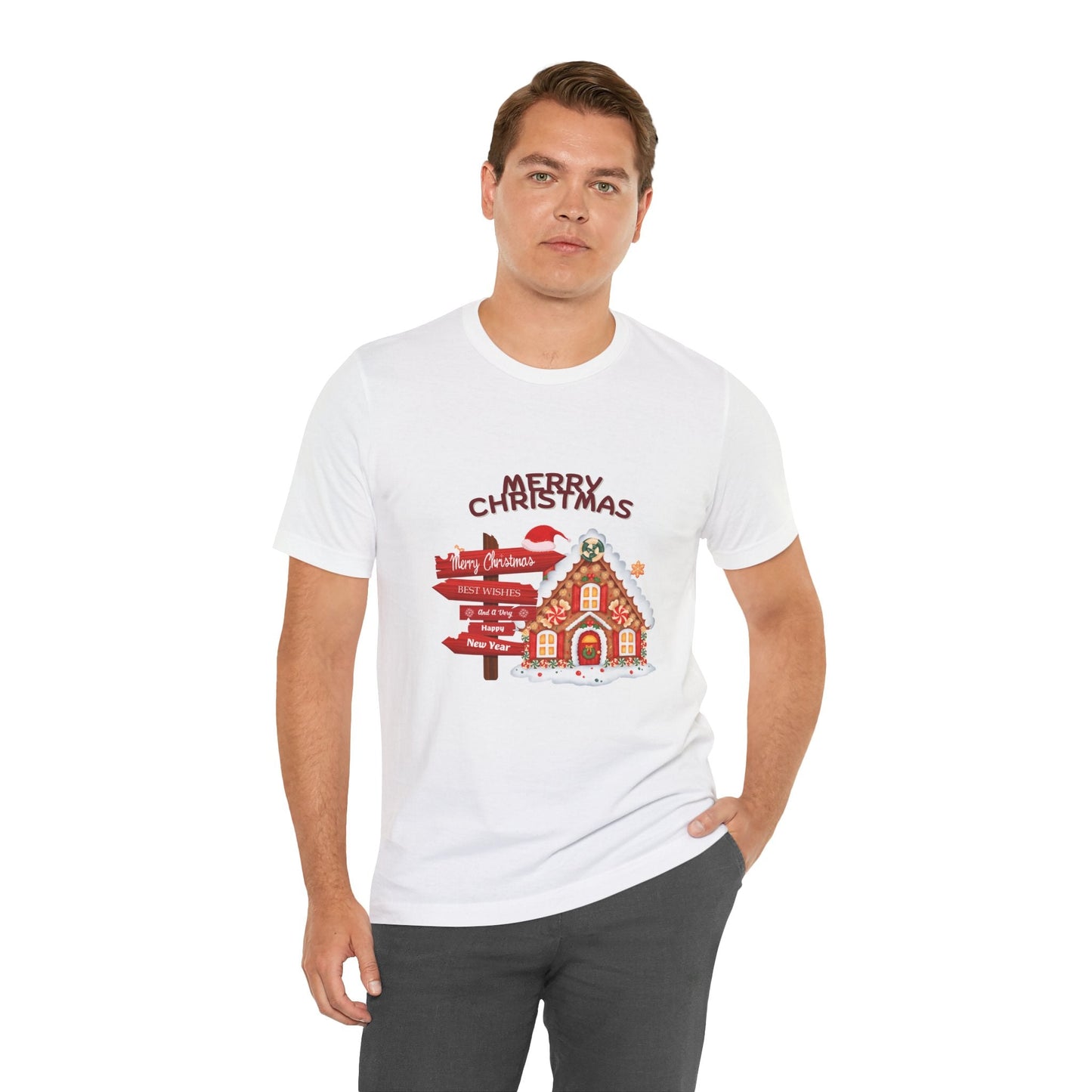 Merry Christmas Gingerbread House Tee – Cozy Holiday Vibe - Nordic OfficialMerry Christmas Gingerbread House Tee – Cozy Holiday VibeT-Shirt