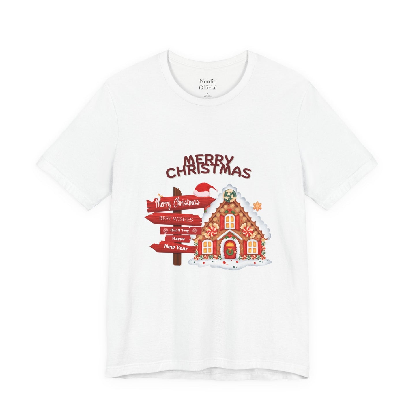 Merry Christmas Gingerbread House Tee – Cozy Holiday Vibe - Nordic OfficialMerry Christmas Gingerbread House Tee – Cozy Holiday VibeT-Shirt