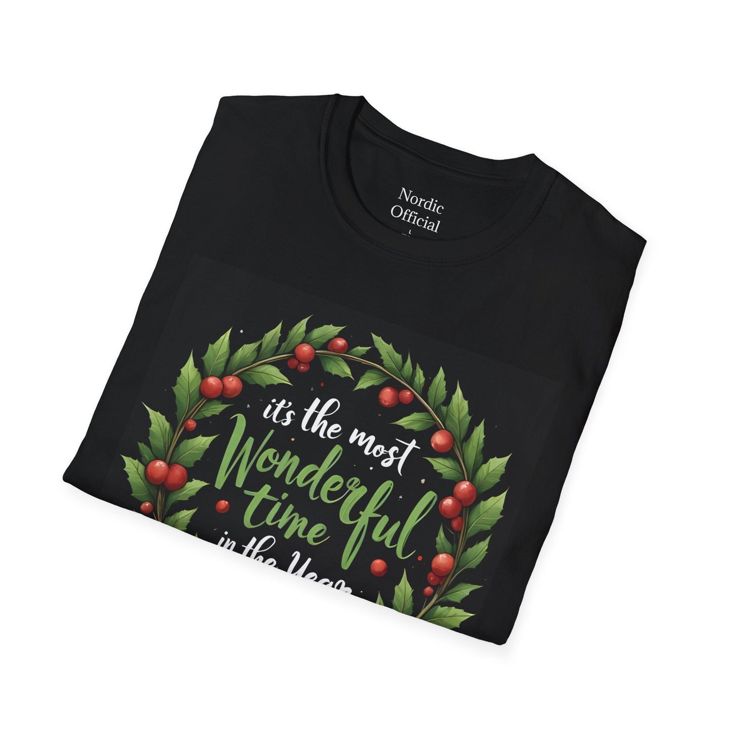 Most Wonderful Time – Christmas Wreath Tee - Nordic OfficialMost Wonderful Time – Christmas Wreath TeeT-Shirt