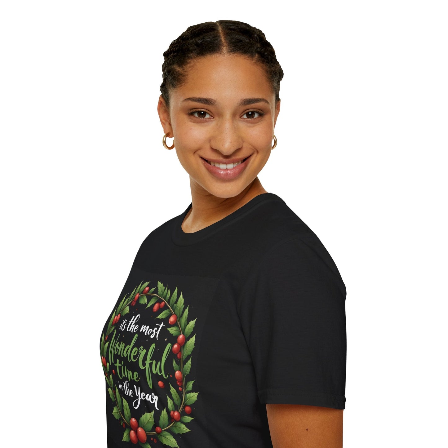 Most Wonderful Time – Christmas Wreath Tee - Nordic OfficialMost Wonderful Time – Christmas Wreath TeeT-Shirt