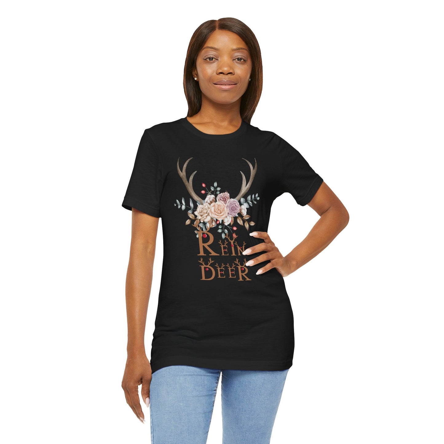 ๐ฆ๐ธ Reindeer Floral Antlers โ Festive Boho Tee - Nordic Official๐ฆ๐ธ Reindeer Floral Antlers โ Festive Boho TeeT-Shirt