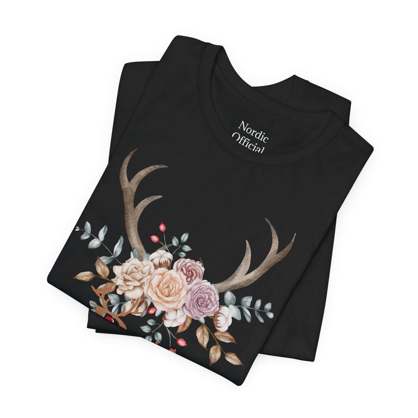๐ฆ๐ธ Reindeer Floral Antlers โ Festive Boho Tee - Nordic Official๐ฆ๐ธ Reindeer Floral Antlers โ Festive Boho TeeT-Shirt