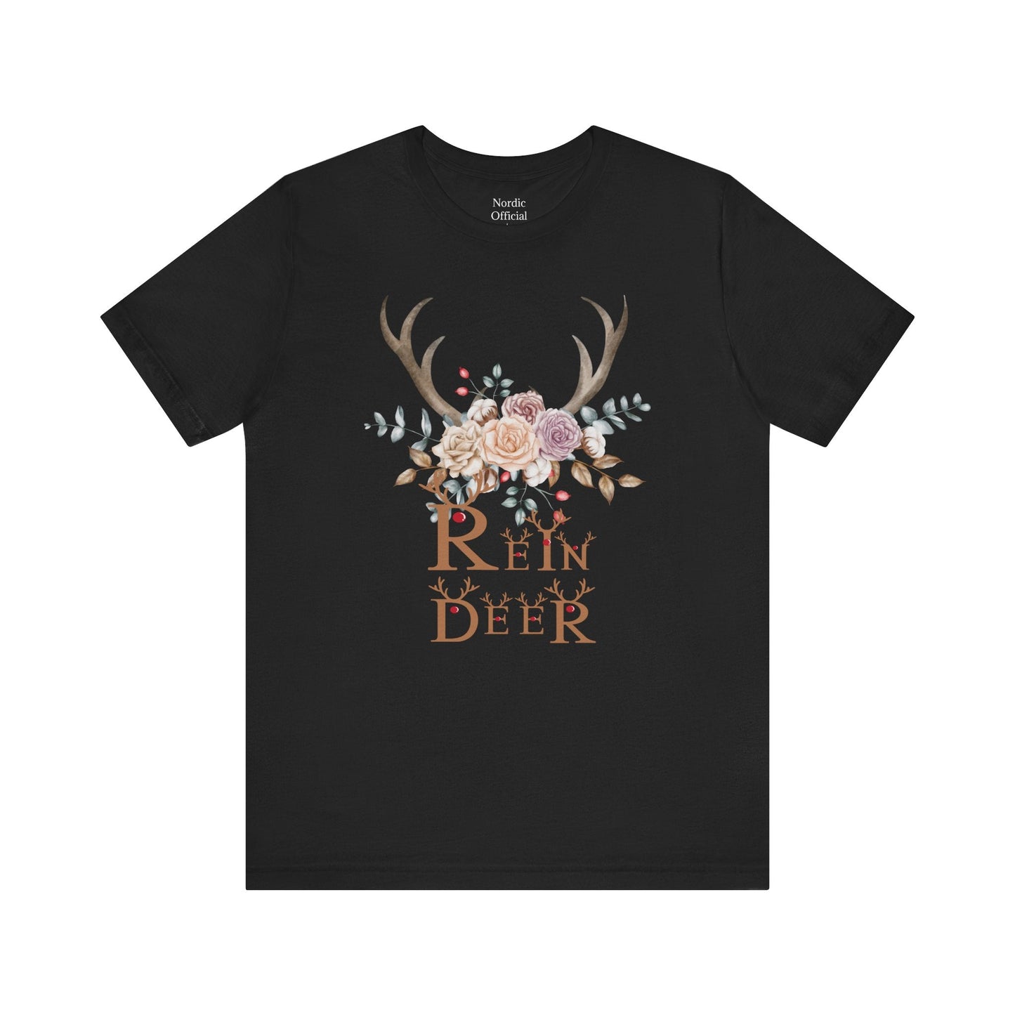 ๐ฆ๐ธ Reindeer Floral Antlers โ Festive Boho Tee - Nordic Official๐ฆ๐ธ Reindeer Floral Antlers โ Festive Boho TeeT-Shirt