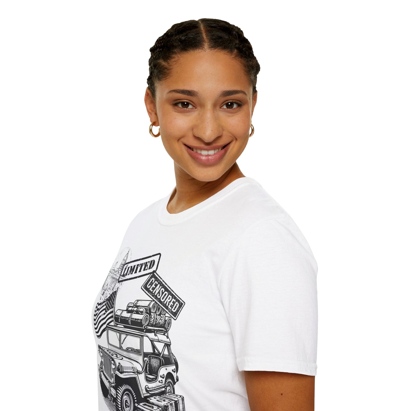 Road to Independence – USA Flag & Car Graphic Tee - Nordic OfficialRoad to Independence – USA Flag & Car Graphic TeeT-Shirt