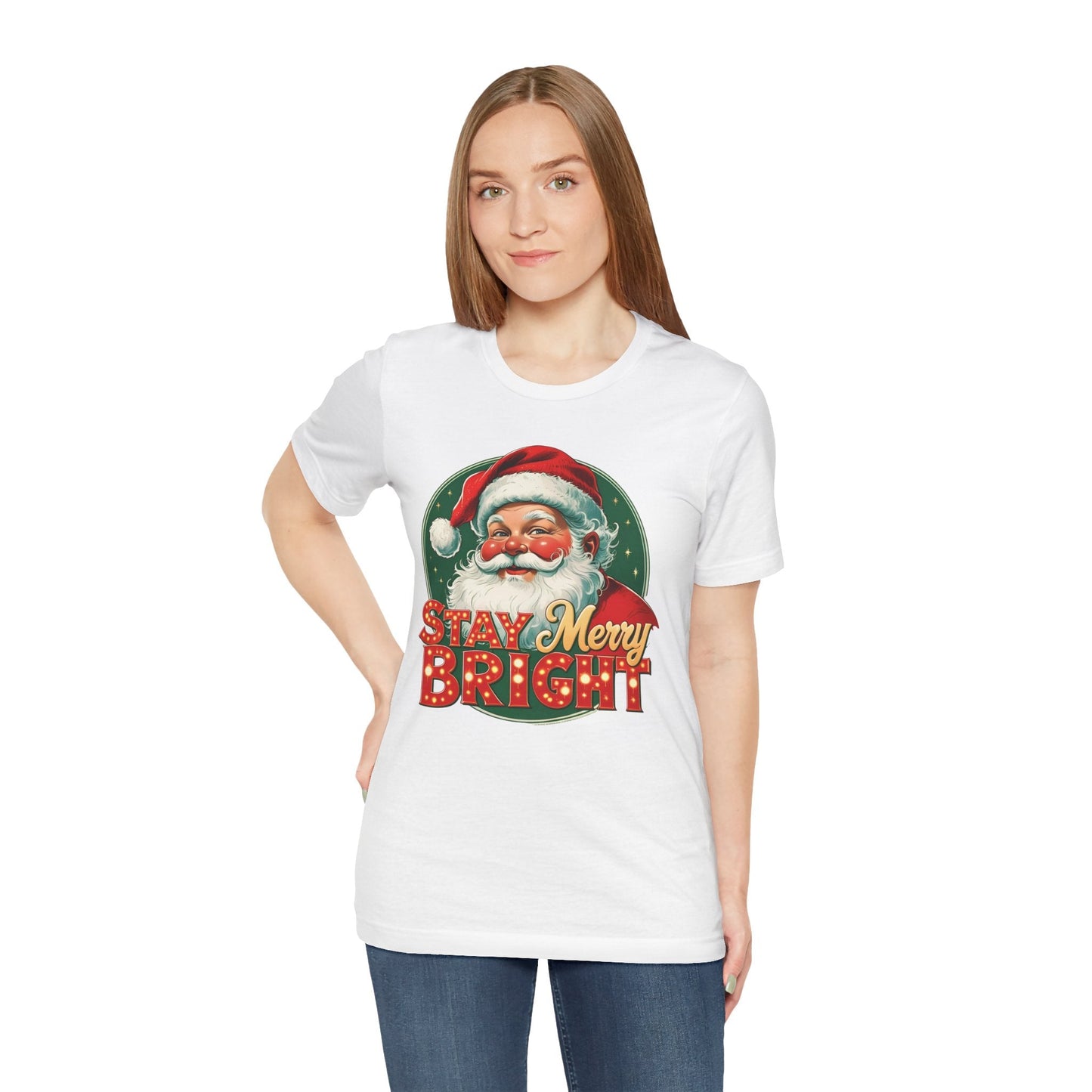 Stay Merry Bright – Vintage Santa Tee - Nordic OfficialStay Merry Bright – Vintage Santa TeeT-Shirt