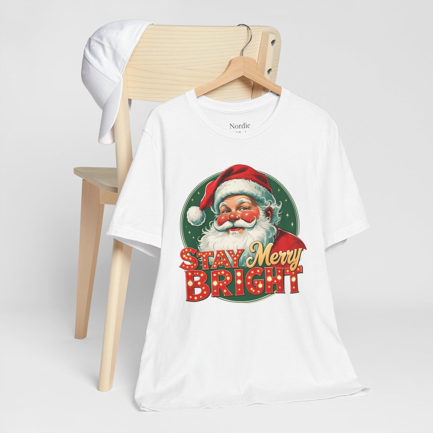 Stay Merry Bright – Vintage Santa Tee - Nordic OfficialStay Merry Bright – Vintage Santa TeeT-Shirt