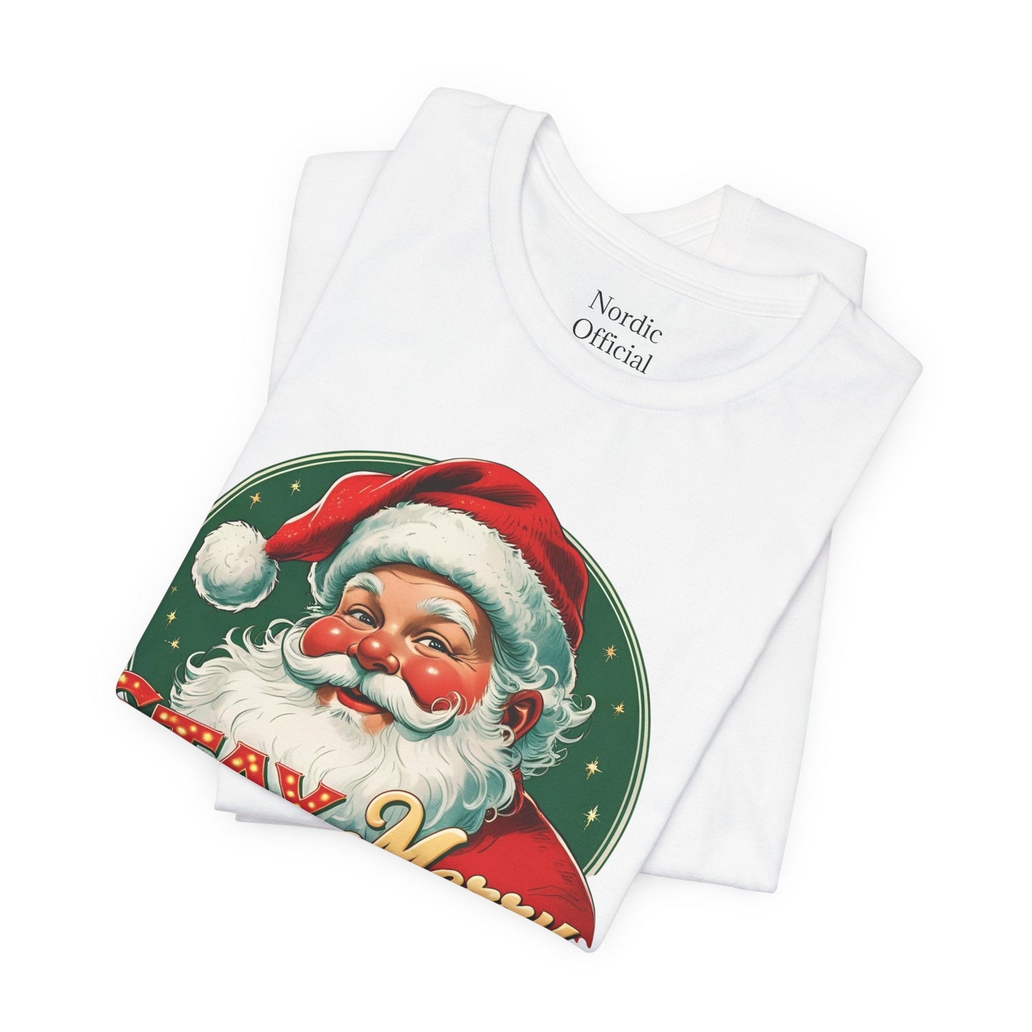 Stay Merry Bright – Vintage Santa Tee - Nordic OfficialStay Merry Bright – Vintage Santa TeeT-Shirt