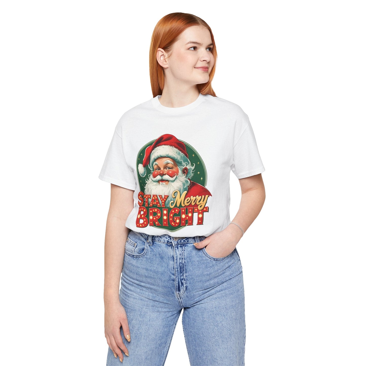 Stay Merry Bright – Vintage Santa Tee - Nordic OfficialStay Merry Bright – Vintage Santa TeeT-Shirt