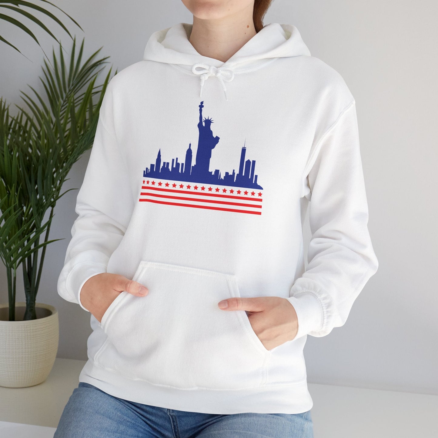 π½πΊπΈ Unisex Statue of Liberty & NYC Skyline Hoodie β Patriotic American Flag Sweatshirt for Trendy, Sporty Lifestyles - Nordic Officialπ½πΊπΈ Unisex Statue of Liberty & NYC Skyline Hoodie β Patriotic American Flag Sweatshirt for Trendy, Sporty LifestylesHoodie