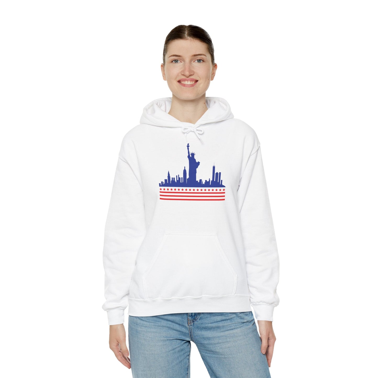 π½πΊπΈ Unisex Statue of Liberty & NYC Skyline Hoodie β Patriotic American Flag Sweatshirt for Trendy, Sporty Lifestyles - Nordic Officialπ½πΊπΈ Unisex Statue of Liberty & NYC Skyline Hoodie β Patriotic American Flag Sweatshirt for Trendy, Sporty LifestylesHoodie