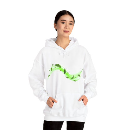 Hoodies Green Wavy Leaves