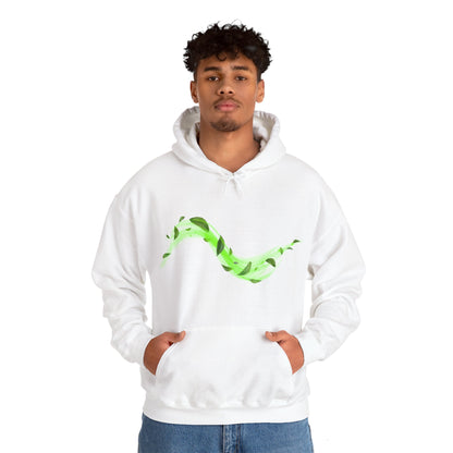 Hoodies Green Wavy Leaves