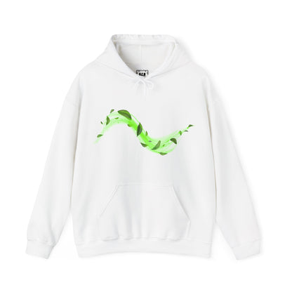 Hoodies Green Wavy Leaves