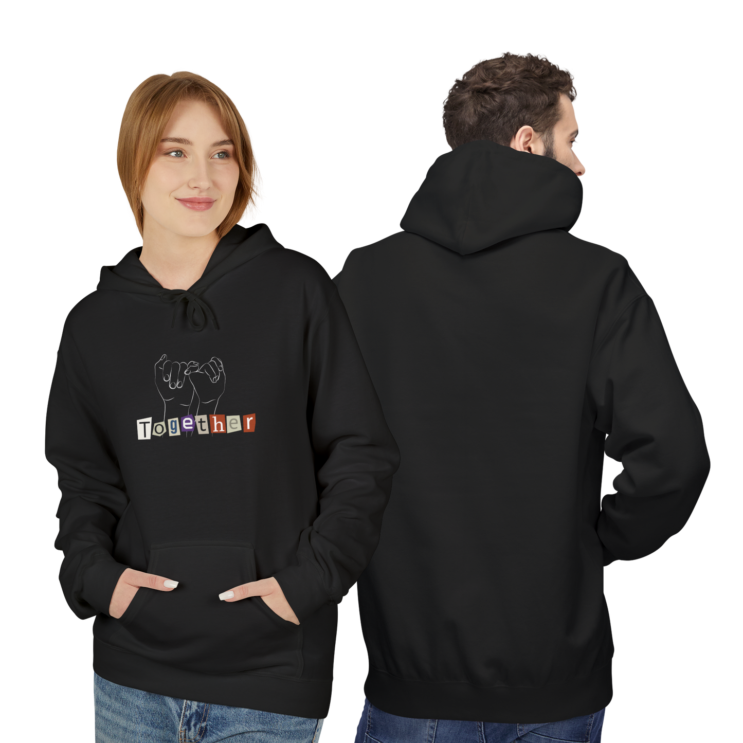 Couple Matching Holding Hands Together Softstyle Hoodie
