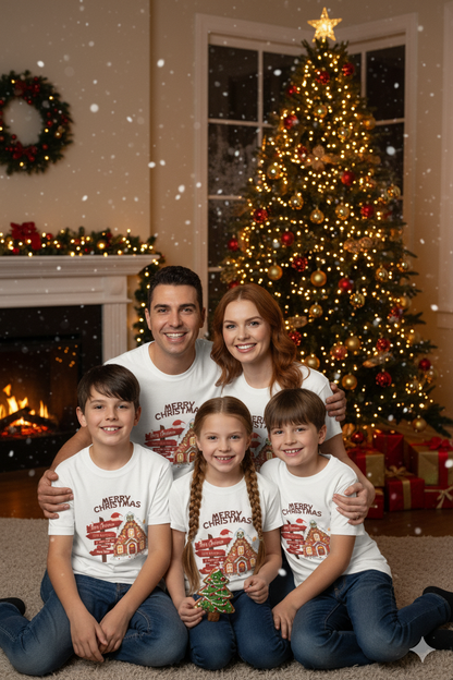 Merry Christmas Gingerbread House Tee – Cozy Holiday Vibe