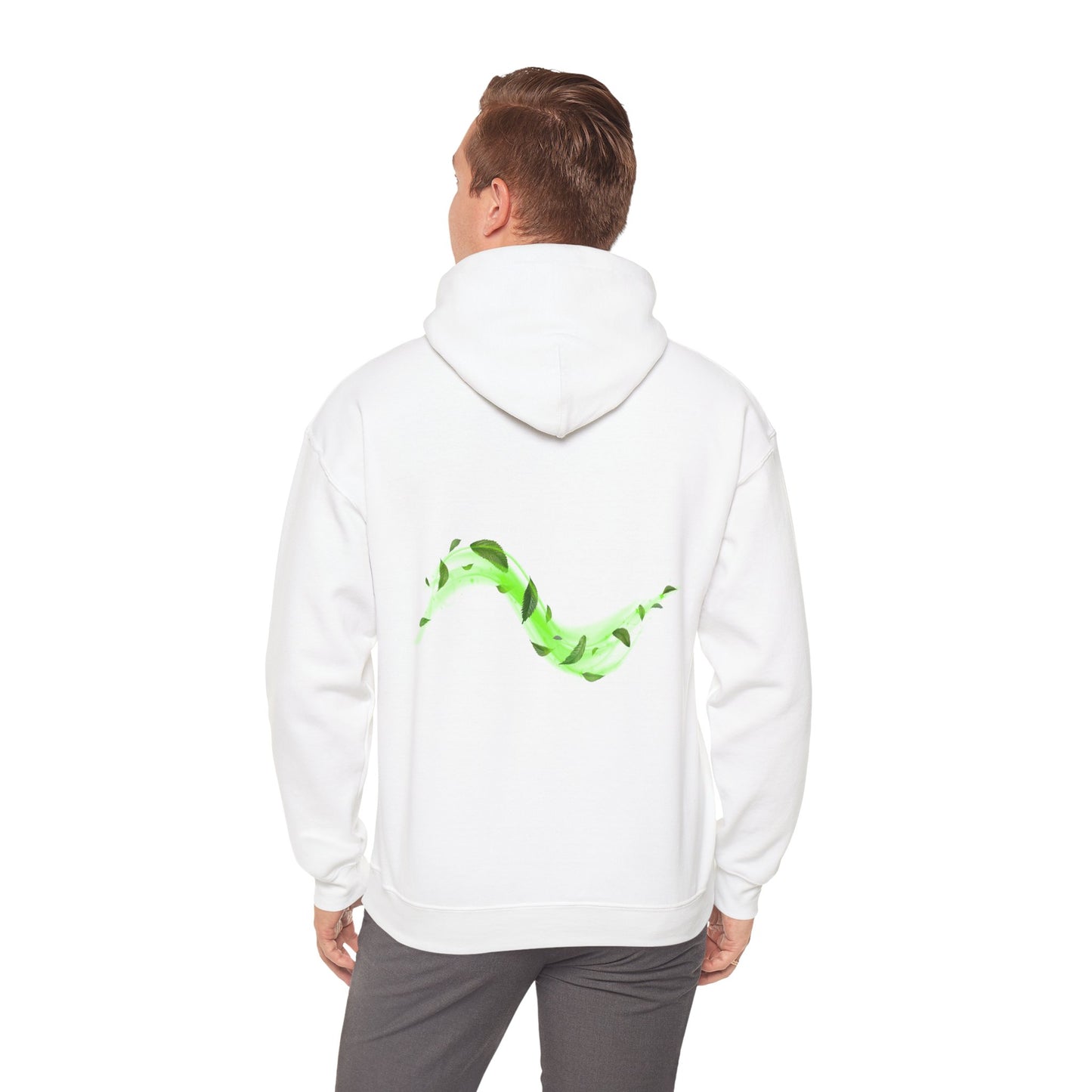 Hoodies Green Wavy Leaves