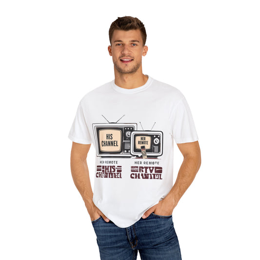 Vintage Unisex T-shirt His Chanel, Her Remote