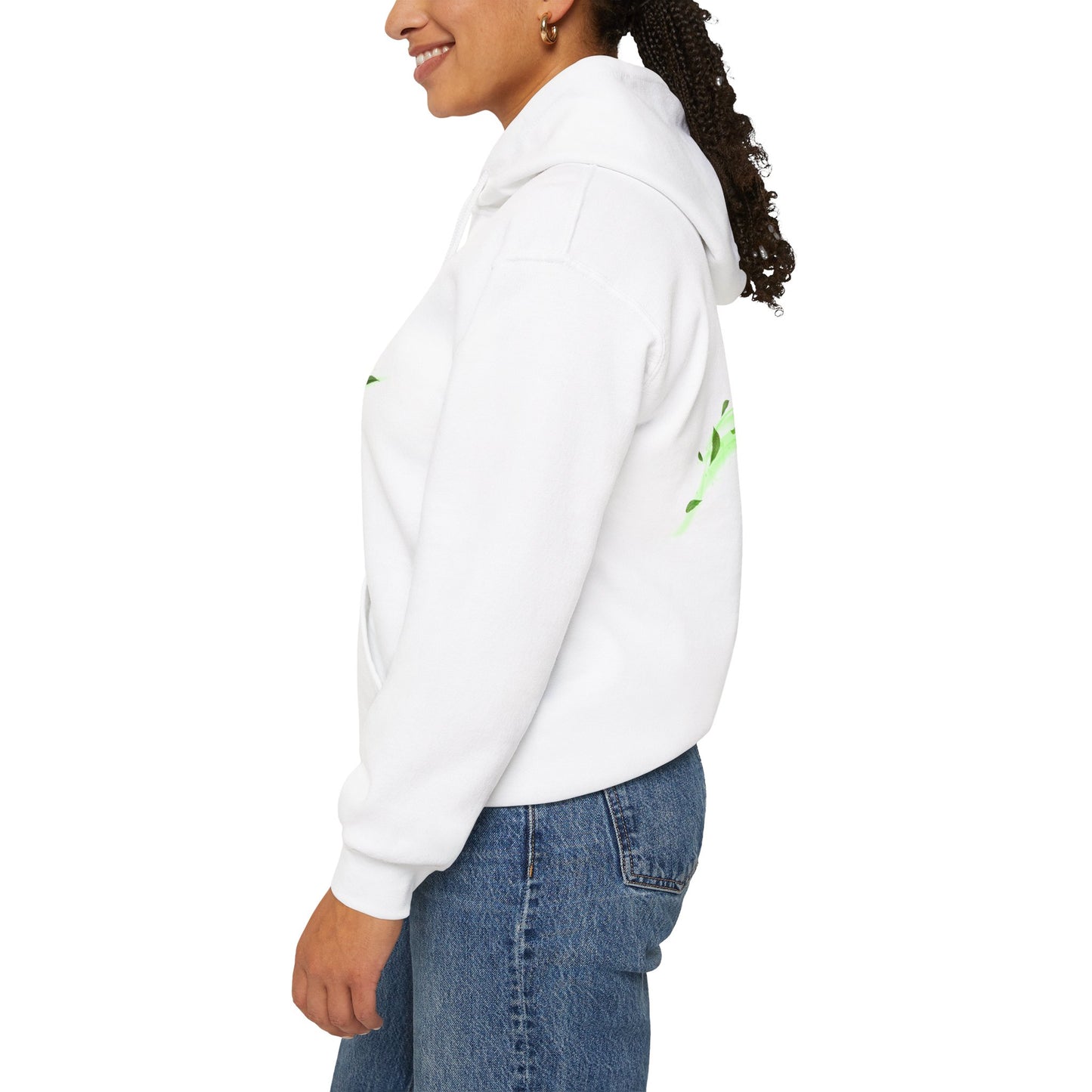 Hoodies Green Wavy Leaves