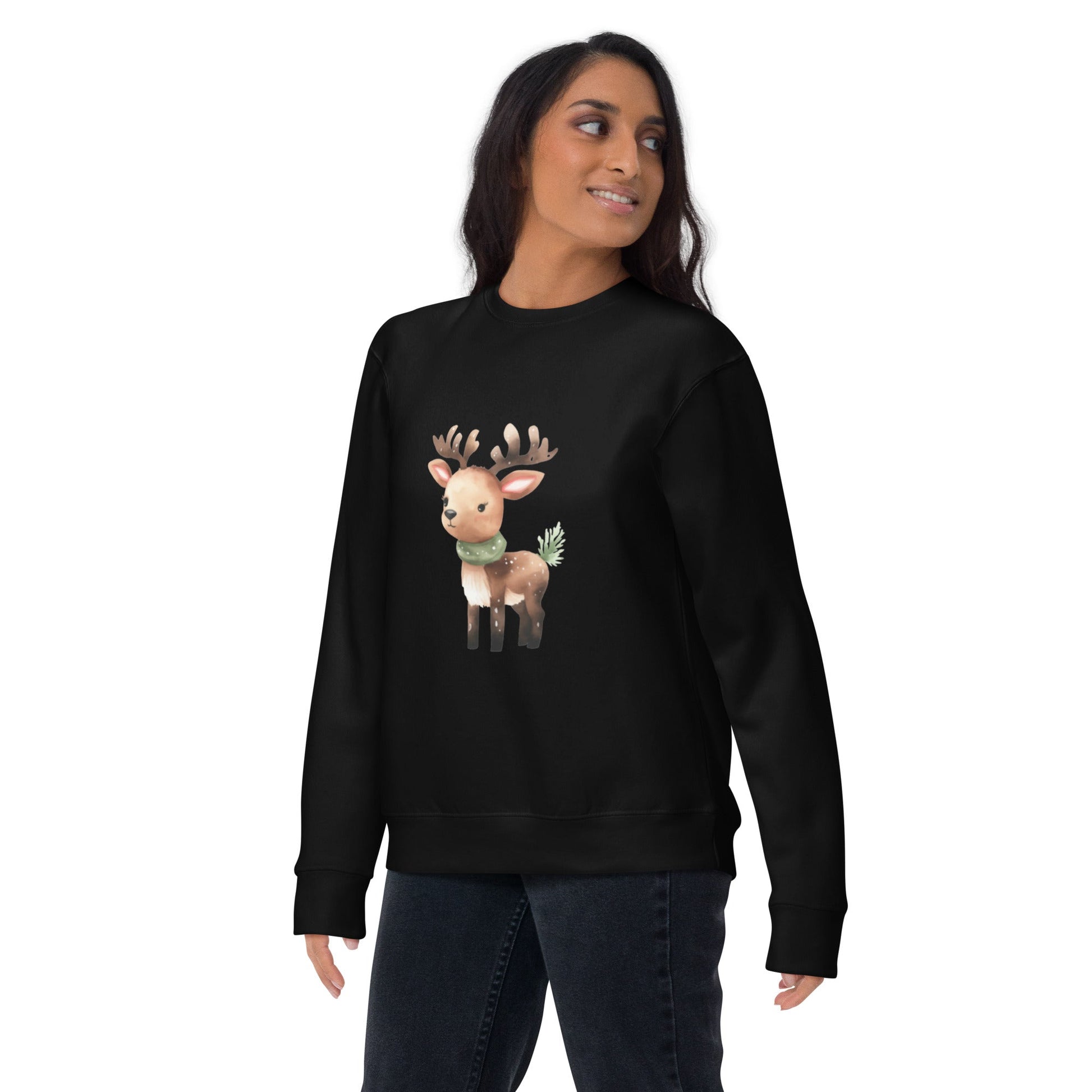 Black Noel Reindeer Sweatshirt - Nordic OfficialProduct mockup