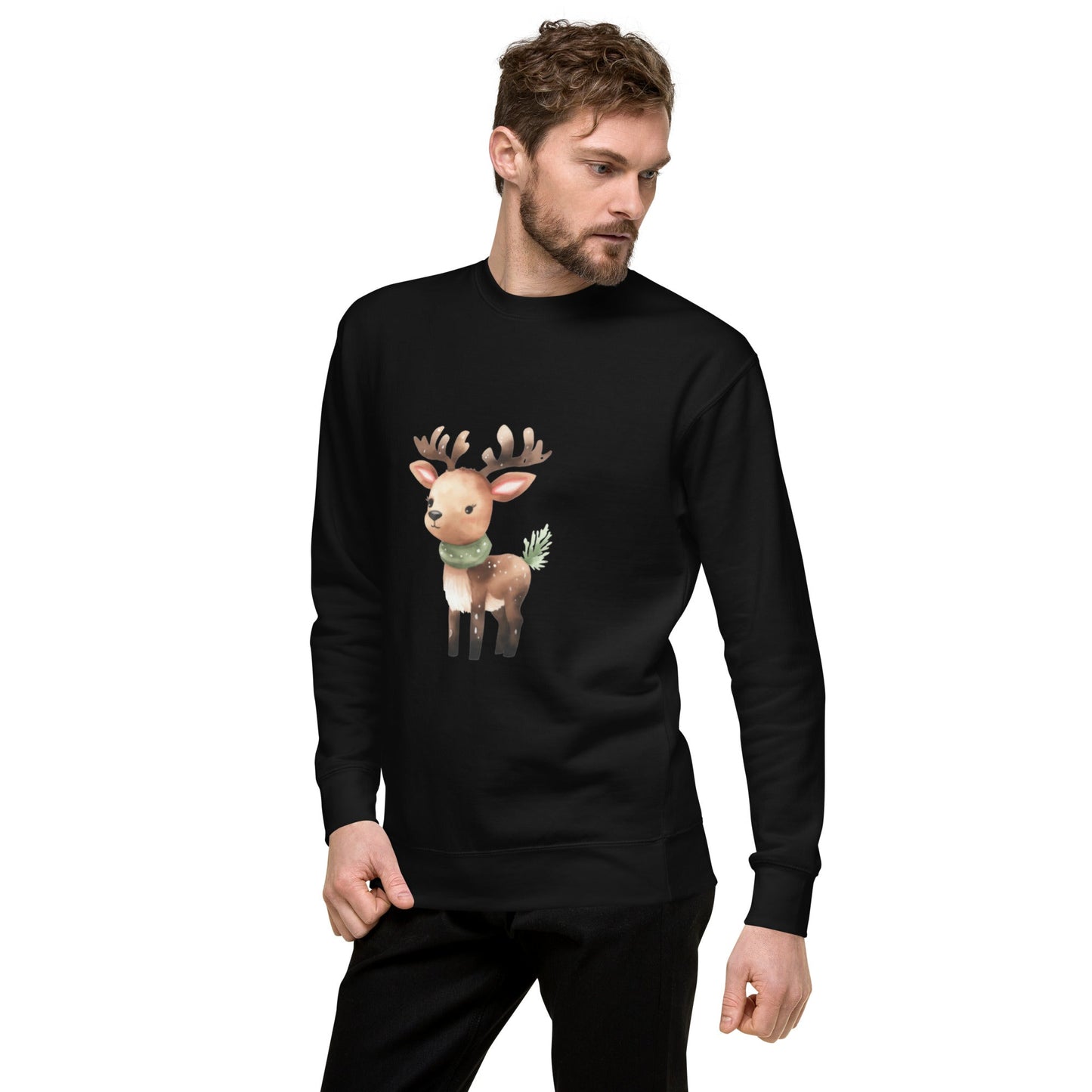 Black Noel Reindeer Sweatshirt - Nordic OfficialProduct mockup