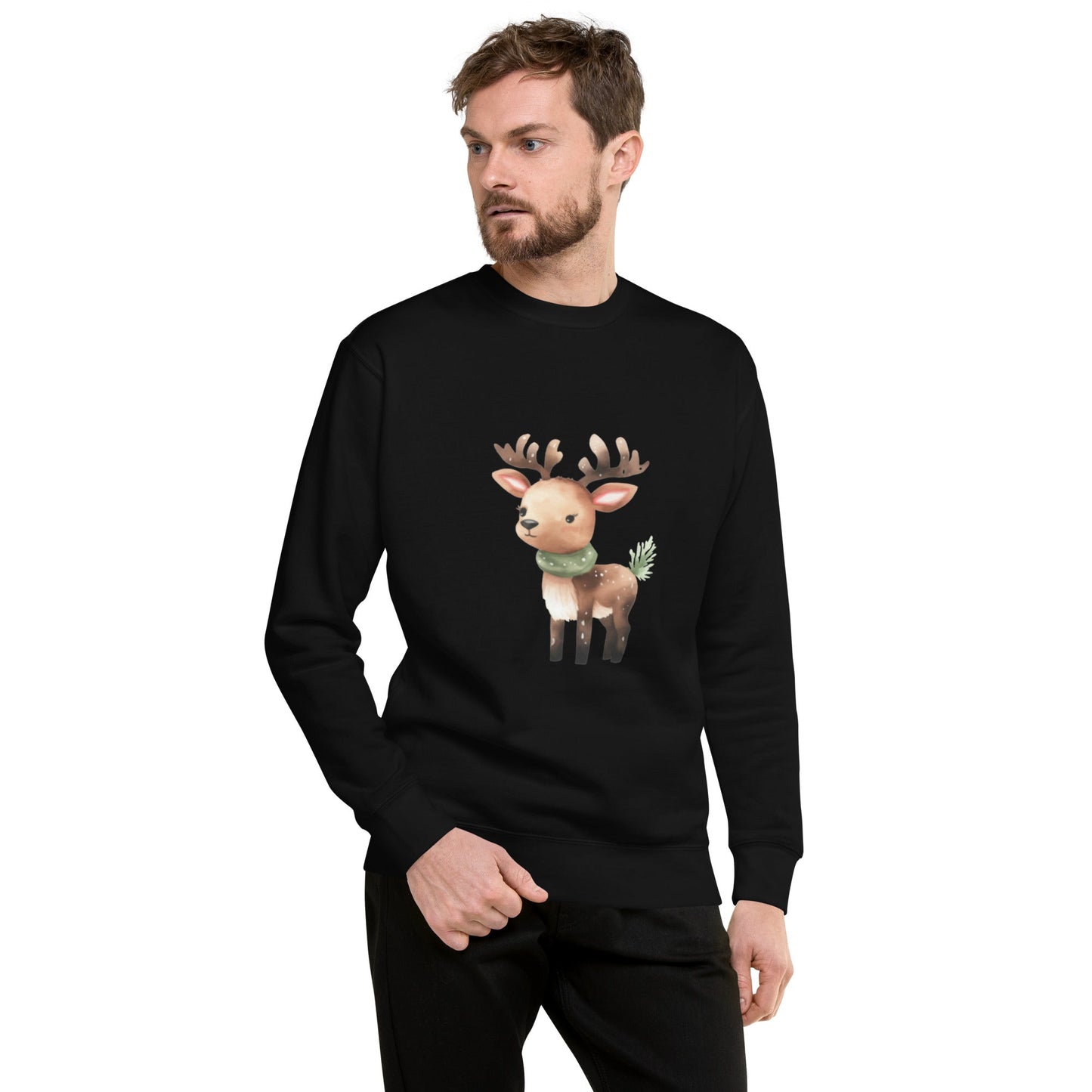 Black Noel Reindeer Sweatshirt - Nordic OfficialProduct mockup