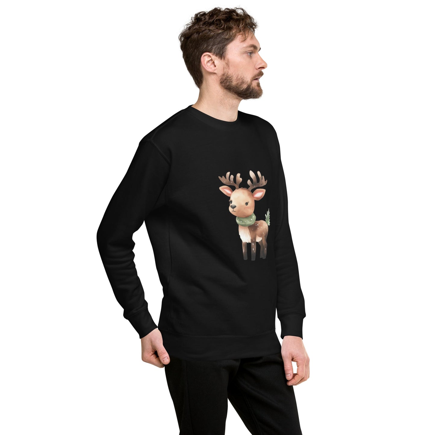 Black Noel Reindeer Sweatshirt - Nordic OfficialProduct mockup