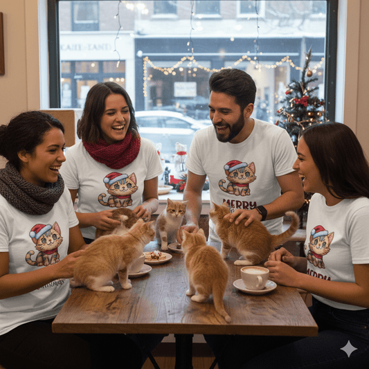 Cute Christmas Cat Tee – Purr - fect Holiday Cheer - Nordic OfficialCute Christmas Cat Tee – Purr - fect Holiday CheerT-Shirt