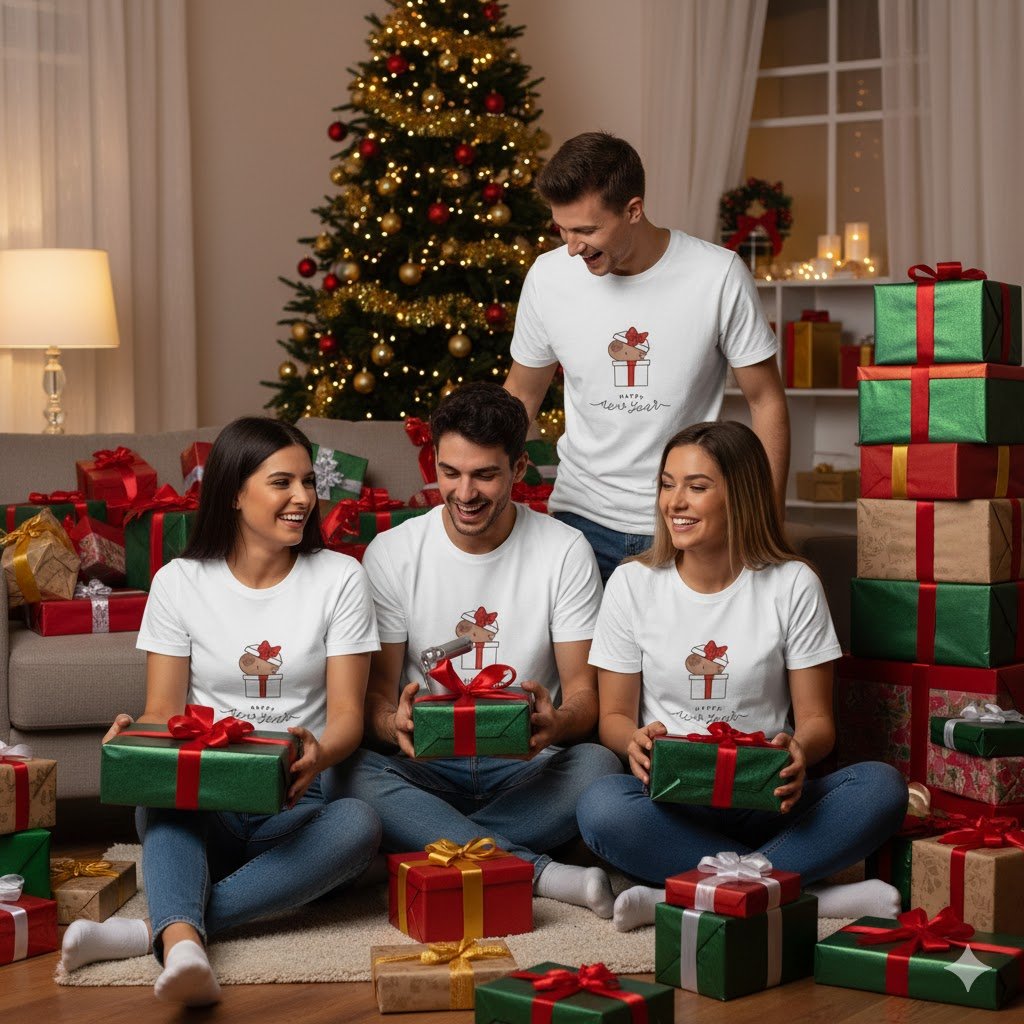 🎁 Happy New Year – Surprise Pup Tee - Nordic Official🎁 Happy New Year – Surprise Pup TeeT-Shirt