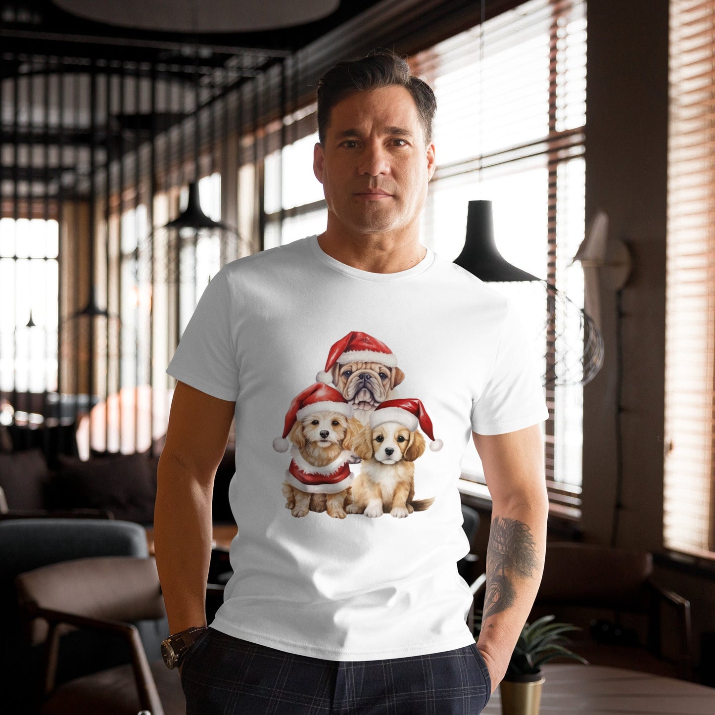 Holly Jolly Dogs Lover’s Tee - Nordic OfficialProduct mockup