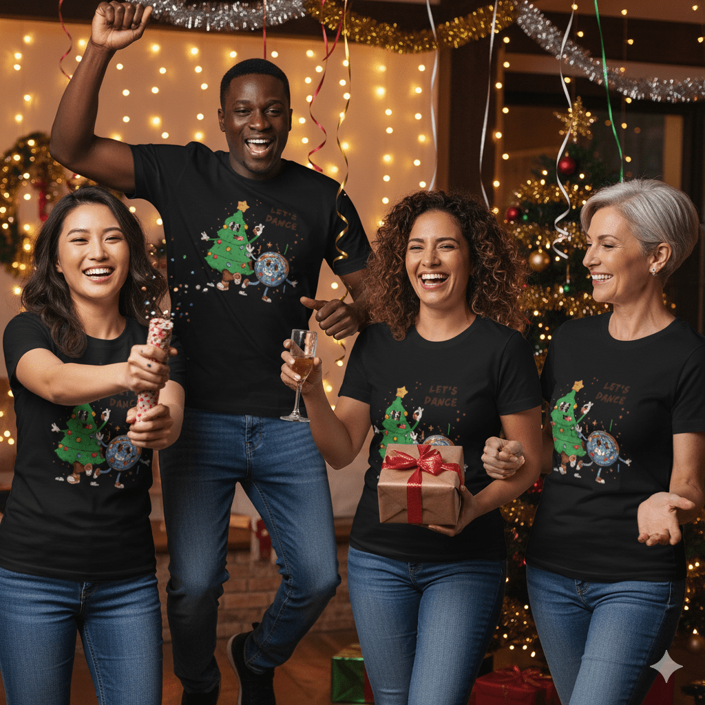 Let’s Dance! Christmas Party Unisex Jersey Tee – Festive Vibes All Night - Nordic OfficialLet’s Dance! Christmas Party Unisex Jersey Tee – Festive Vibes All NightT-Shirt