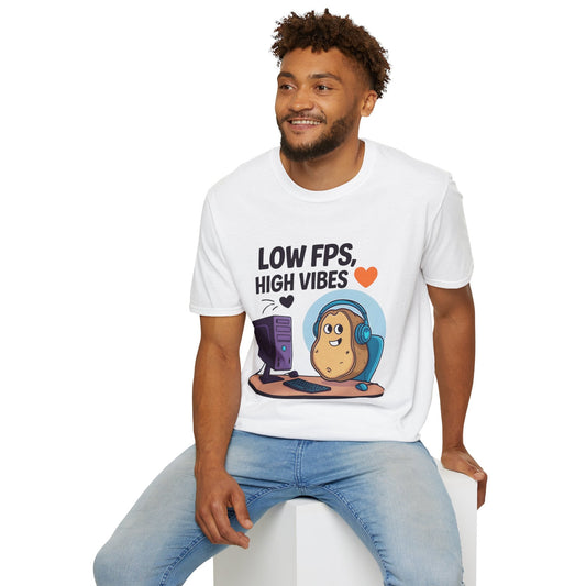 "Low FPS High Vibes" Gaming T-Shirt – Funny Gamer Shirt for Casual Players, Streamers & Retro PC Fans - Nordic Official"Low FPS High Vibes" Gaming T-Shirt – Funny Gamer Shirt for Casual Players, Streamers & Retro PC FansT-Shirt