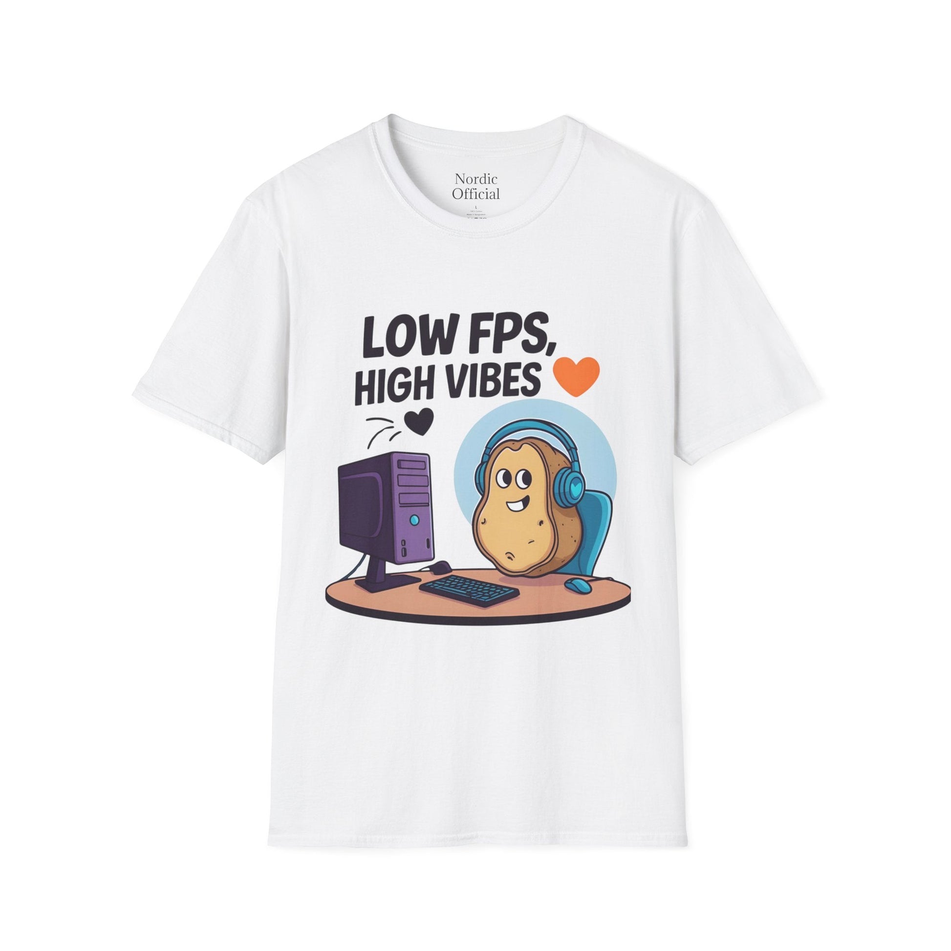 "Low FPS High Vibes" Gaming T-Shirt – Funny Gamer Shirt for Casual Players, Streamers & Retro PC Fans - Nordic Official"Low FPS High Vibes" Gaming T-Shirt – Funny Gamer Shirt for Casual Players, Streamers & Retro PC FansT-Shirt
