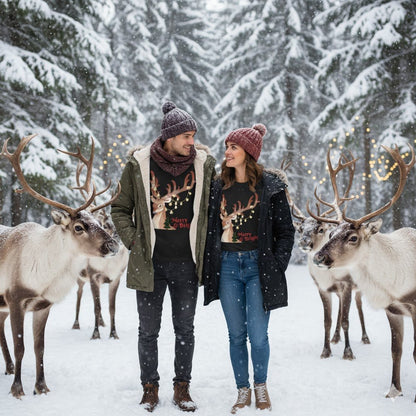 🦌✨ Merry & Bright In July – Reindeer Lights Tee - Nordic Official🦌✨ Merry & Bright In July – Reindeer Lights TeeT-Shirt