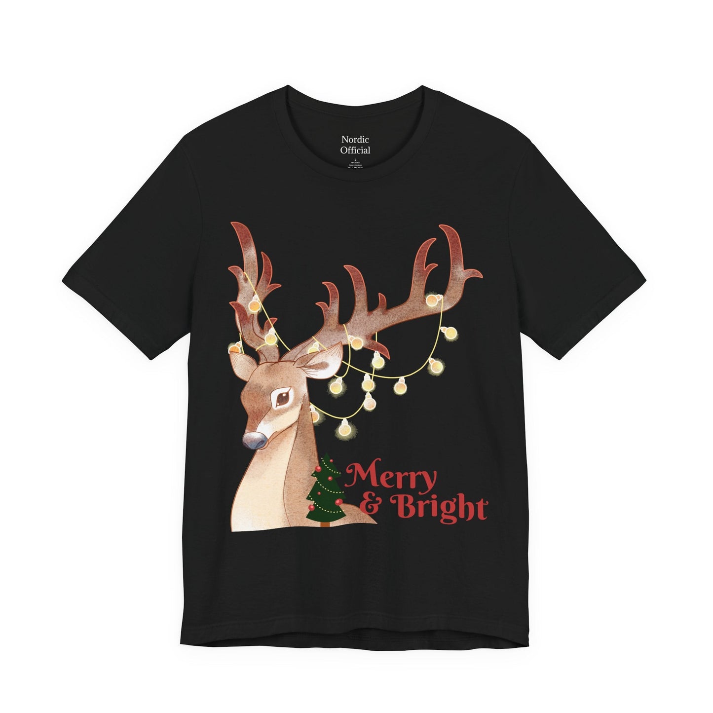 🦌✨ Merry & Bright In July – Reindeer Lights Tee - Nordic Official🦌✨ Merry & Bright In July – Reindeer Lights TeeT-Shirt