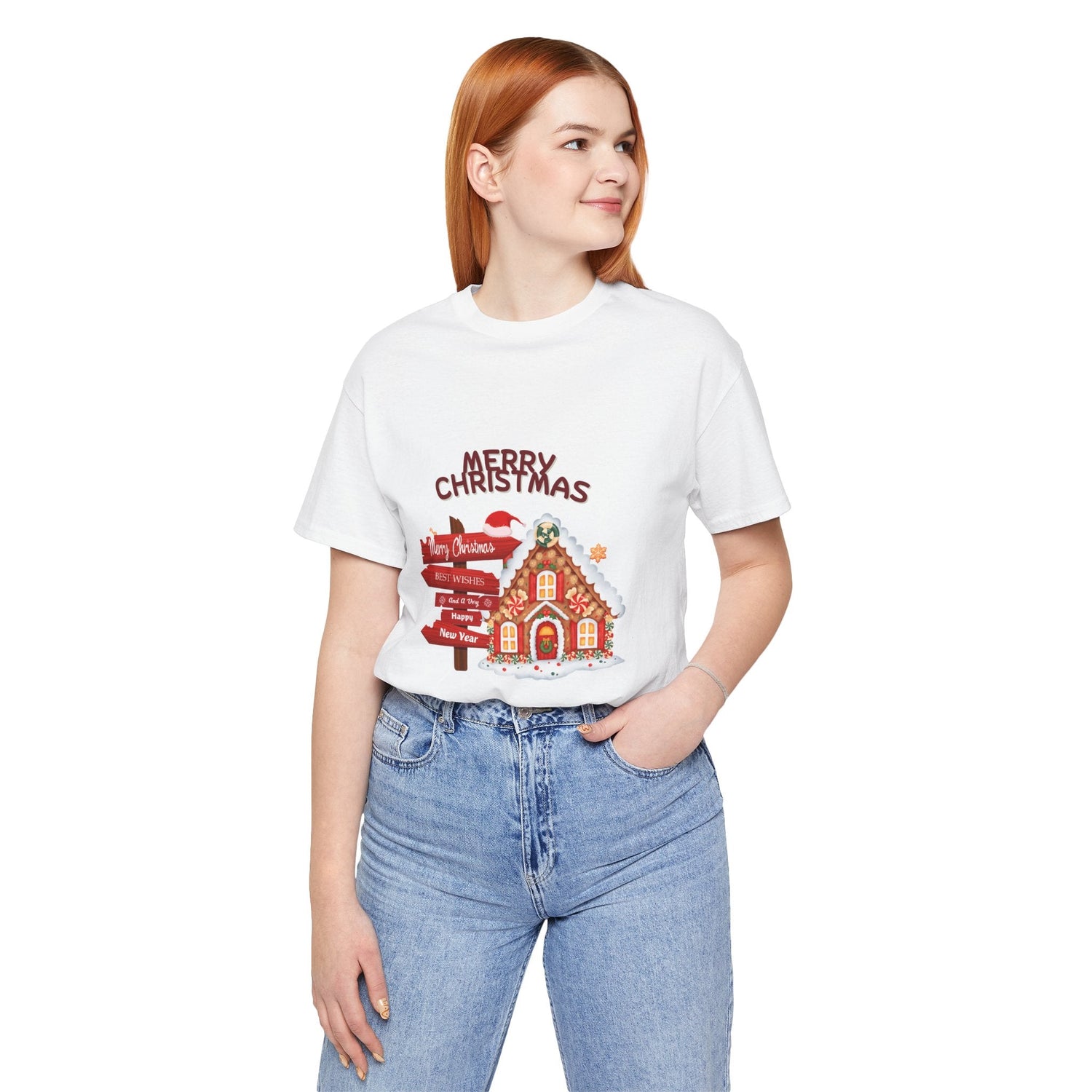 Merry Christmas Gingerbread House Tee – Cozy Holiday Vibe - Nordic OfficialMerry Christmas Gingerbread House Tee – Cozy Holiday VibeT-Shirt