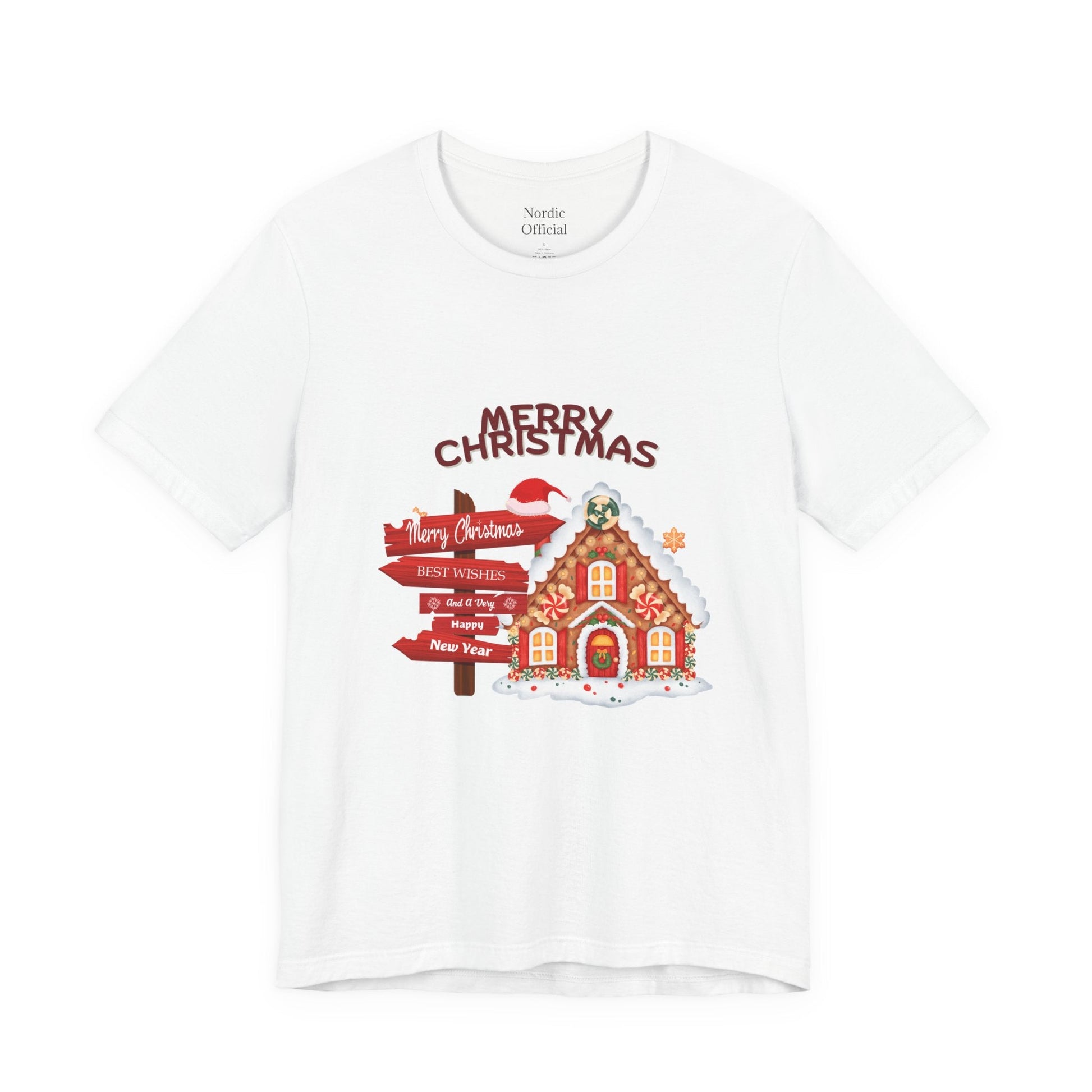 Merry Christmas Gingerbread House Tee – Cozy Holiday Vibe - Nordic OfficialMerry Christmas Gingerbread House Tee – Cozy Holiday VibeT-Shirt