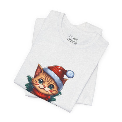 Merry Kitty Christmas Unisex Jersey Tee – Purr - fect Holiday Chee - Nordic OfficialMerry Kitty Christmas Unisex Jersey Tee – Purr - fect Holiday CheeT-Shirt