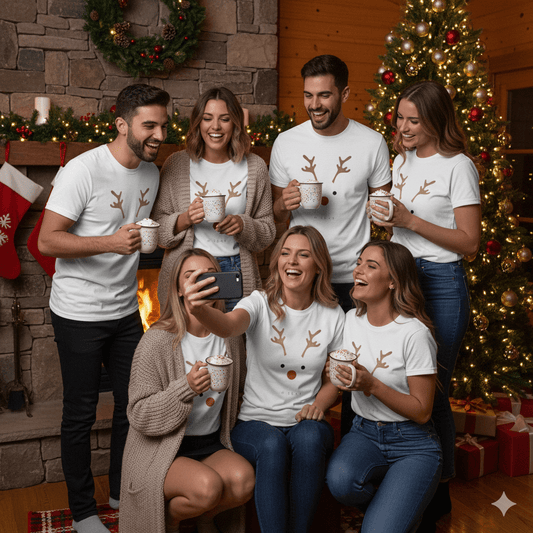 Minimalist Reindeer Face Christmas Tee – Simple, Festive, and Fun - Nordic OfficialMinimalist Reindeer Face Christmas Tee – Simple, Festive, and FunT-Shirt