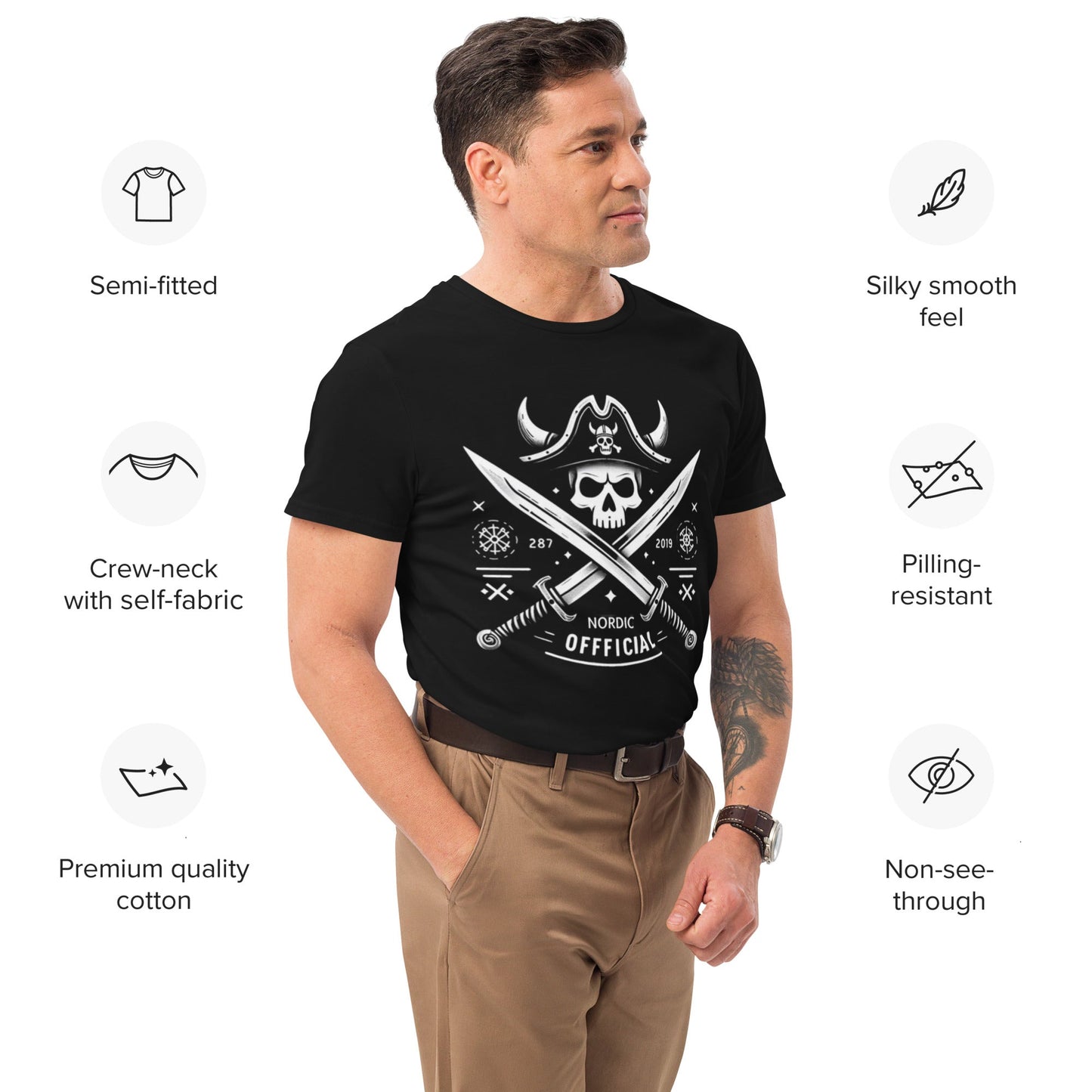 Pirate cotton black t-shirt - Nordic OfficialPirate cotton black t-shirt