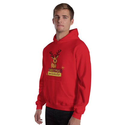 Red Hoodie with cute raindeer - Nordic OfficialProduct mockup